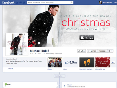 Michael Bubl&eacute; Facebook app