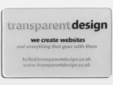 Transparent Design business cards
